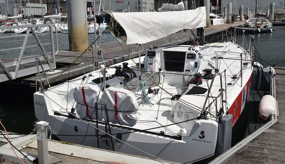 A Figaro Bénéteau 3 alongside in Lorient