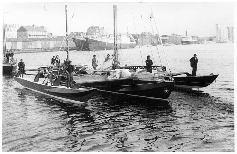 Alain Colas's trimaran Manureva in Saint-Malo before the first Route du Rhum in 1978